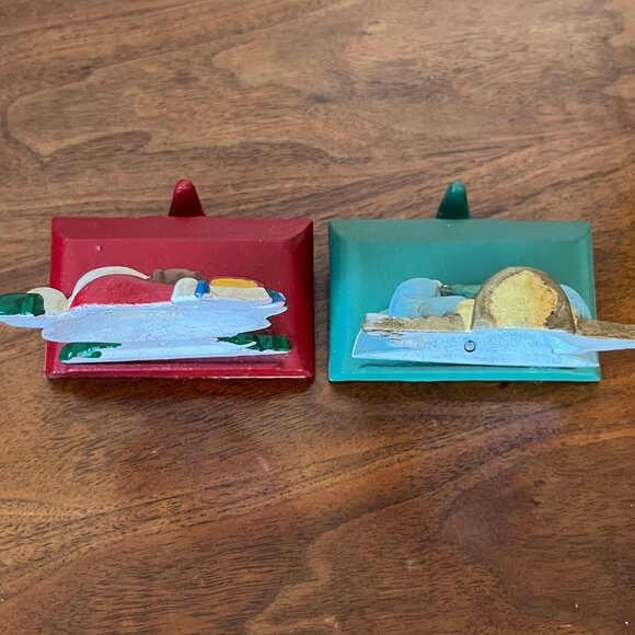 2 Midwest of Cannon Falls Cast-Iron Stocking Hangers Santa Claus & Angel Vintage - Picture 9 of 15